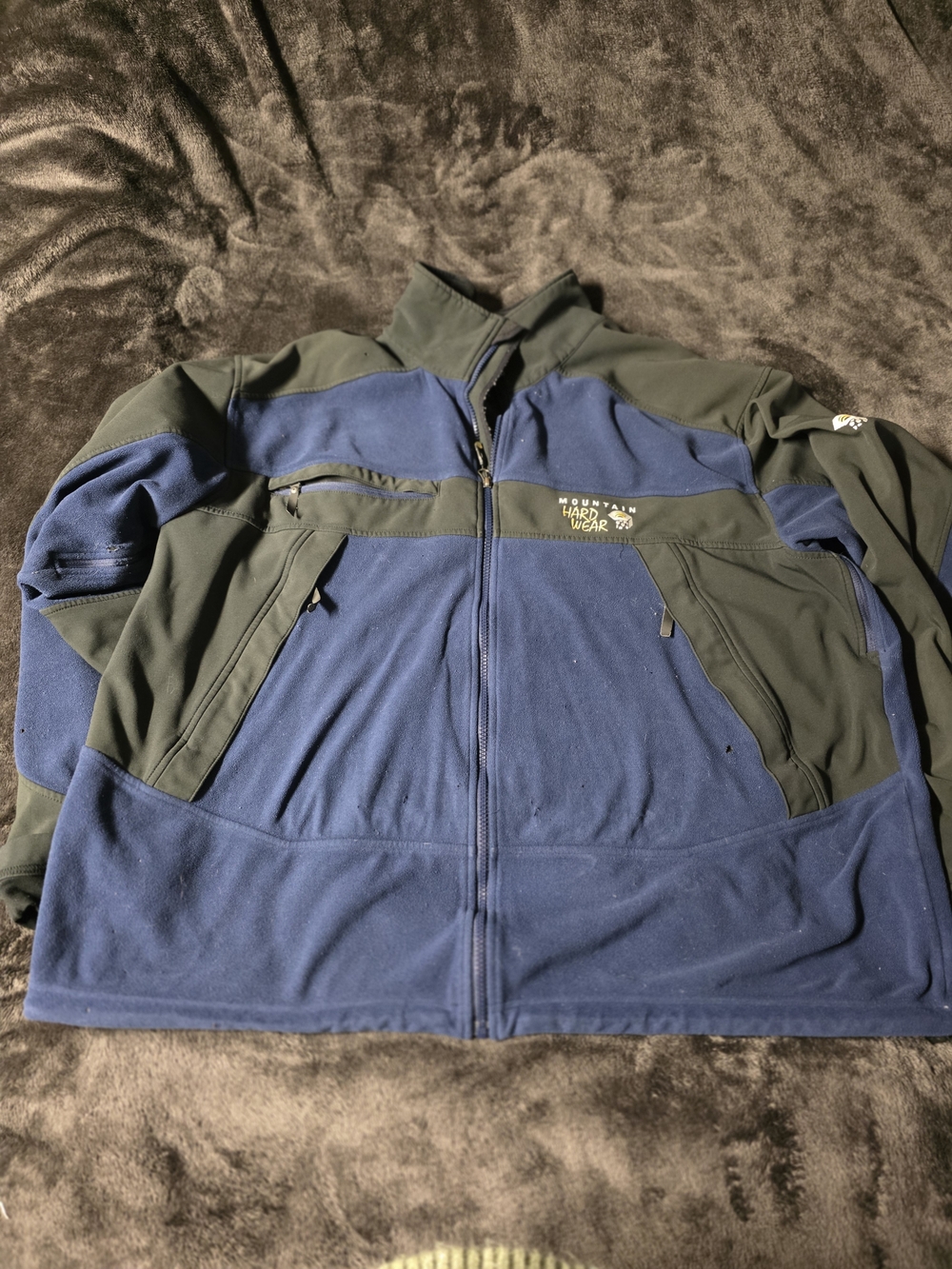 Mountain Hardwear Men’s Blue & Black Fleece And Material Jacket